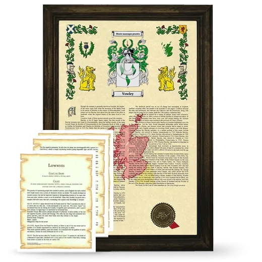 Vowley Framed Armorial History and Symbolism - Brown