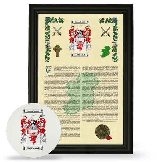 McShinnitch Framed Armorial History and Mouse Pad - Black