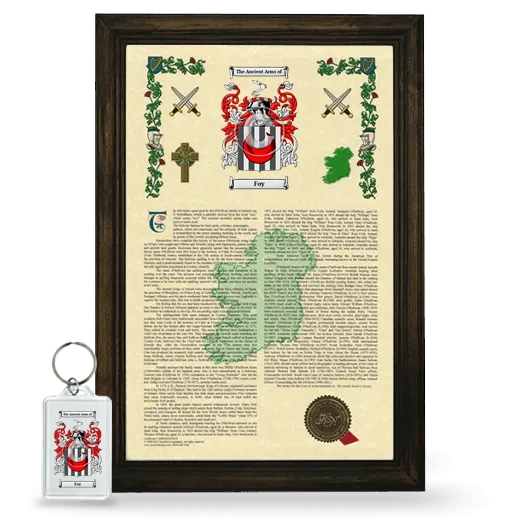 Foy Framed Armorial History and Keychain - Brown