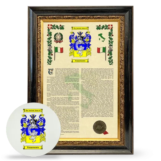 Francescato Framed Armorial History and Mouse Pad - Heirloom