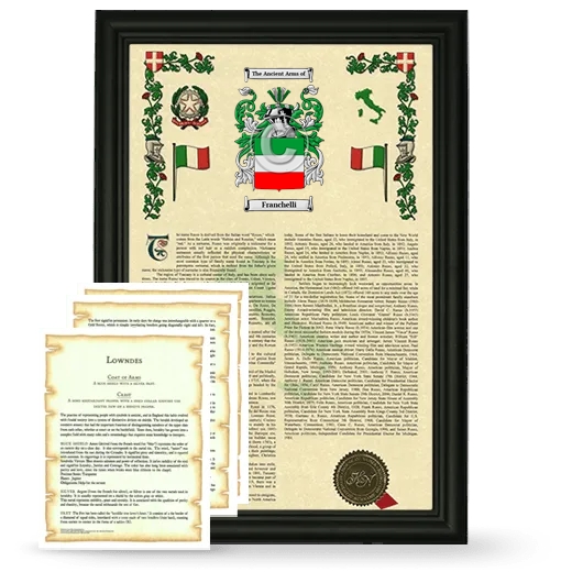 Franchelli Framed Armorial History and Symbolism - Black