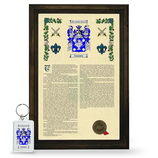 Francoeur Framed Armorial History and Keychain - Brown