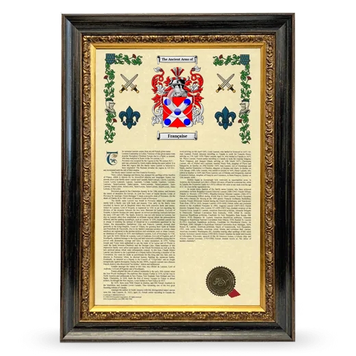 Française Armorial History Framed - Heirloom