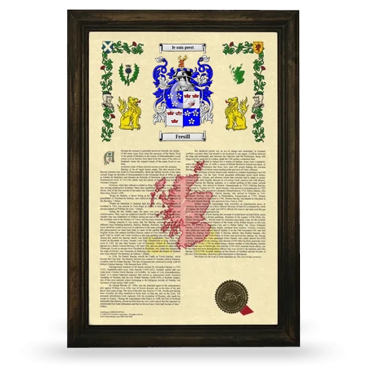 Fresill Armorial History Framed - Brown