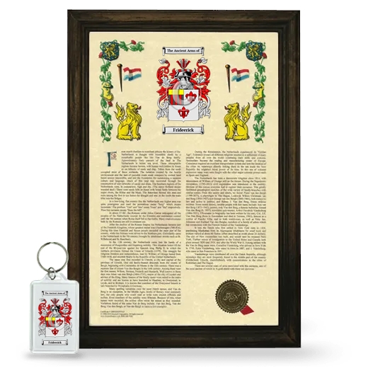 Frideerick Framed Armorial History and Keychain - Brown