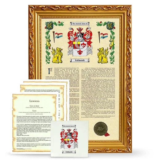 Fritherick Framed Armorial, Symbolism and Large Tile - Gold