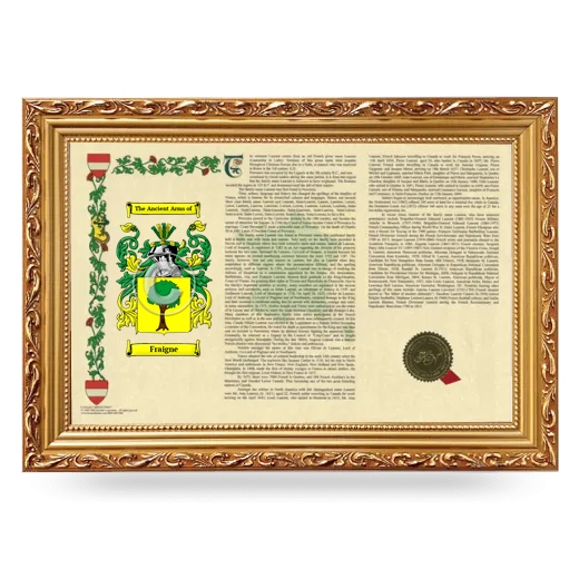 Fraigne Armorial Landscape Framed - Gold