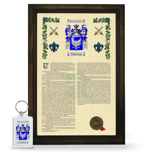 Lefreyssenge Framed Armorial History and Keychain - Brown