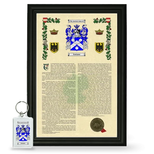 Fretzerr Framed Armorial History and Keychain - Black