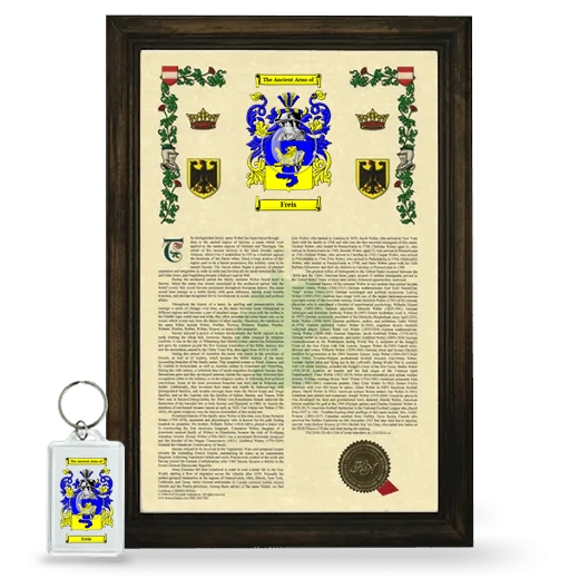 Freis Framed Armorial History and Keychain - Brown