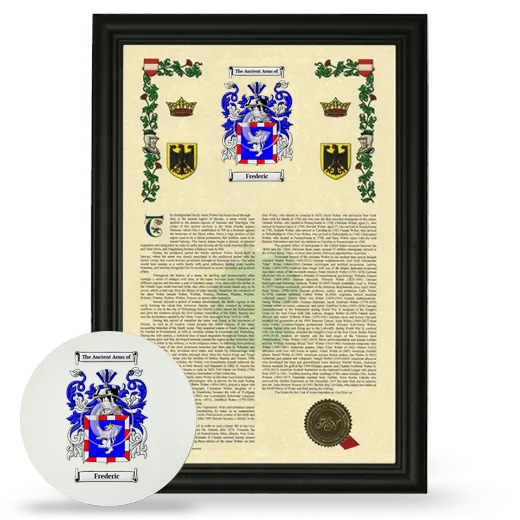 Frederic Framed Armorial History and Mouse Pad - Black