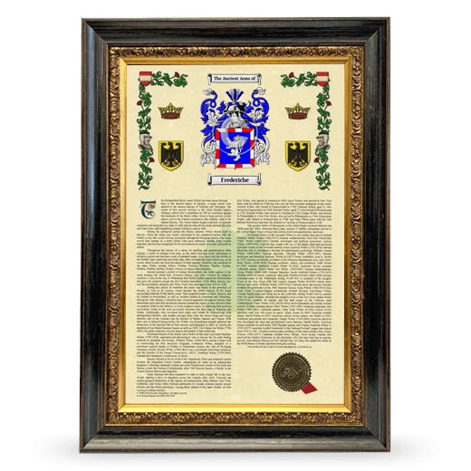 Frederiche Armorial History Framed - Heirloom