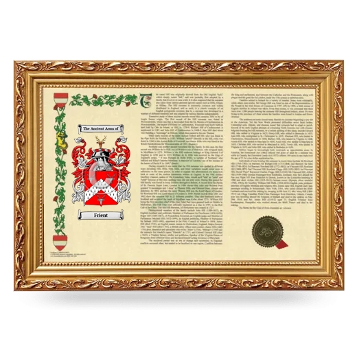 Frient Armorial Landscape Framed - Gold