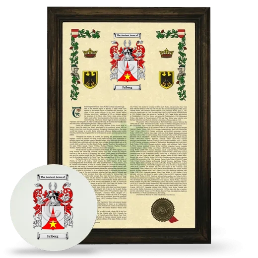 Friberg Framed Armorial History and Mouse Pad - Brown