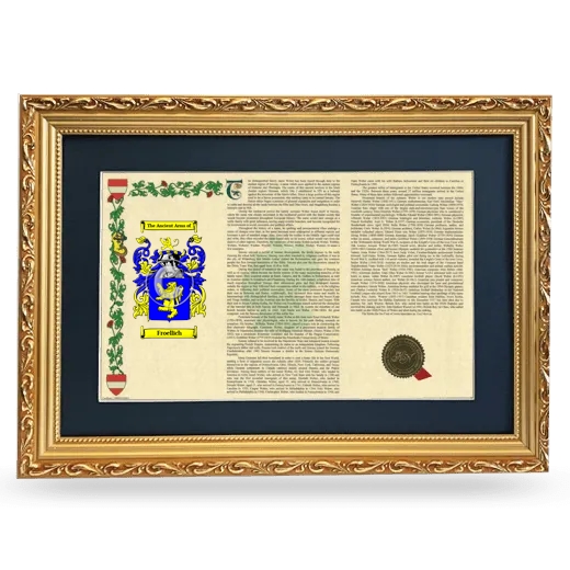 Froellich Deluxe Armorial Landscape Framed - Gold