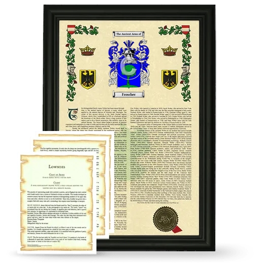 Froscher Framed Armorial History and Symbolism - Black