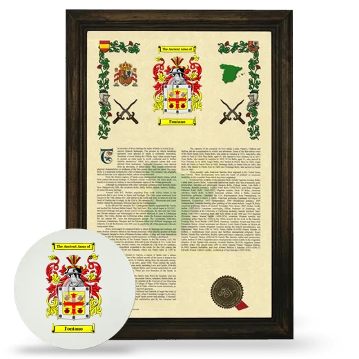 Fontano Framed Armorial History and Mouse Pad - Brown