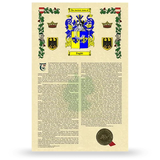 Fugitt Armorial History with Coat of Arms