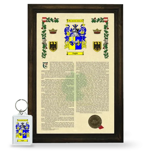 Fugitt Framed Armorial History and Keychain - Brown