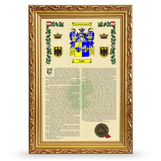 Fugitt Armorial History Framed - Gold