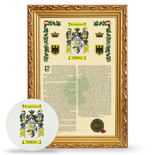 Funkhouser Framed Armorial History and Mouse Pad - Gold