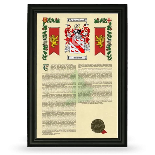 Fernivale Armorial History Framed - Black