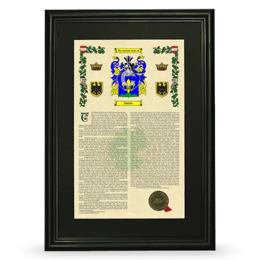 Furrer Deluxe Armorial Framed - Black