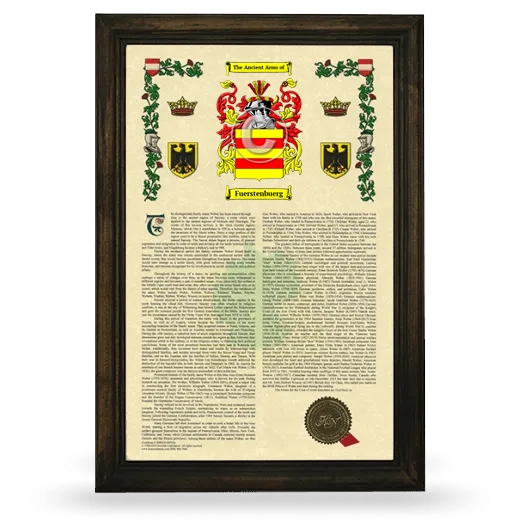 Fuerstenbuerg Armorial History Framed - Brown