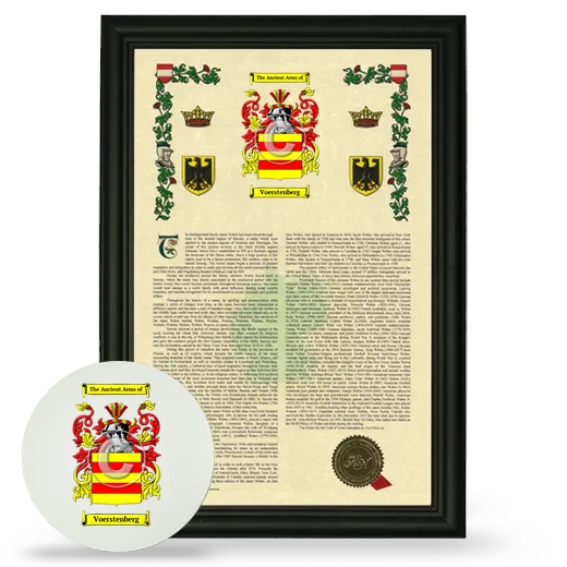 Voerstenberg Framed Armorial History and Mouse Pad - Black