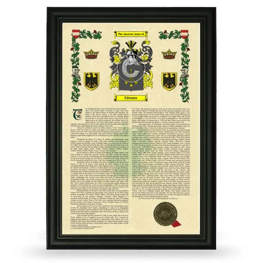 Fitterer Armorial History Framed - Black