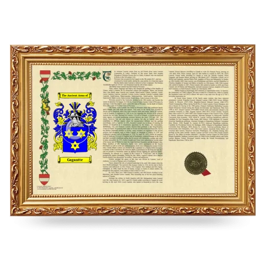 Gagantte Armorial Landscape Framed - Gold