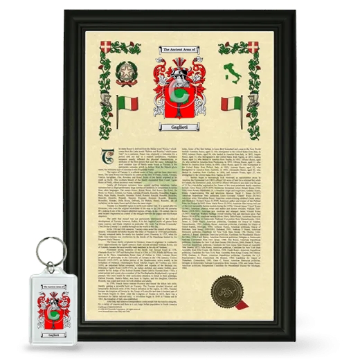 Gaglioti Framed Armorial History and Keychain - Black