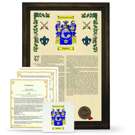 Gagnieux Framed Armorial, Symbolism and Large Tile - Brown