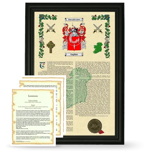 Gaghint Framed Armorial History and Symbolism - Black