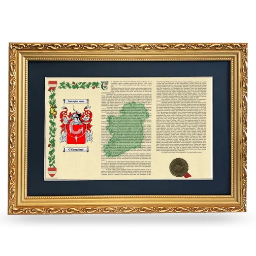 O'Gaughind Deluxe Armorial Landscape Framed - Gold