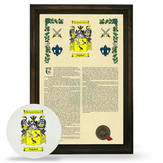 Degalard Framed Armorial History and Mouse Pad - Brown