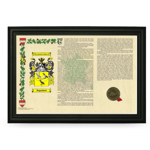 Degaulard Armorial Landscape Framed - Black