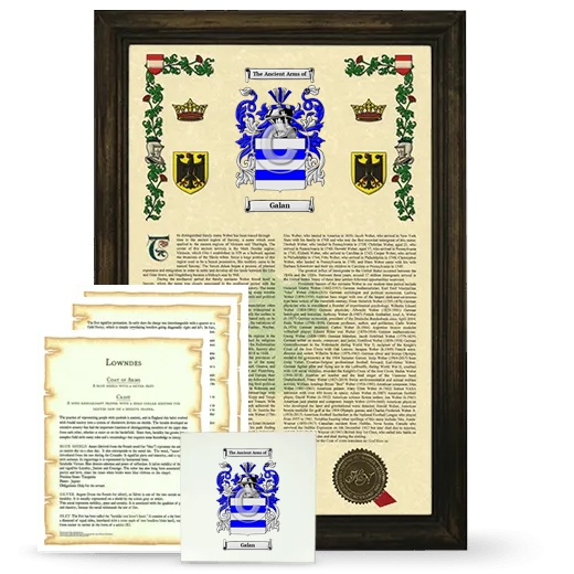 Galan Framed Armorial, Symbolism and Large Tile - Brown