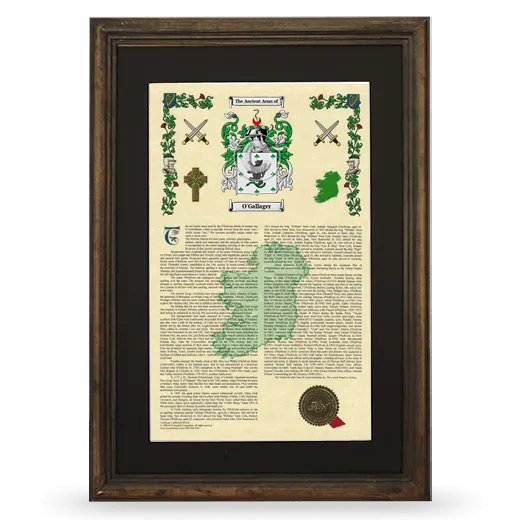 O'Gallager Deluxe Armorial Framed - Brown