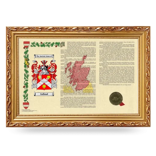 Gallond Armorial Landscape Framed - Gold