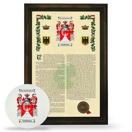 Gaellenberg Framed Armorial History and Mouse Pad - Brown