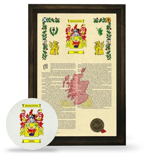 Gatley Framed Armorial History and Mouse Pad - Brown