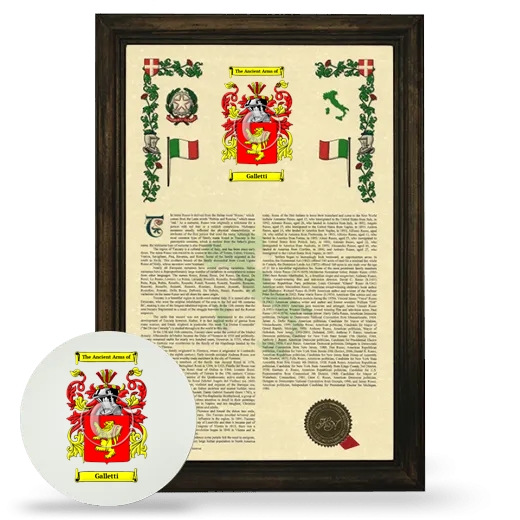 Galletti Framed Armorial History and Mouse Pad - Brown