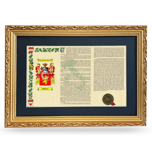 Galluzzo Deluxe Armorial Landscape Framed - Gold