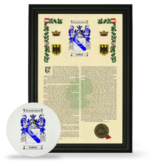 Geldrich Framed Armorial History and Mouse Pad - Black