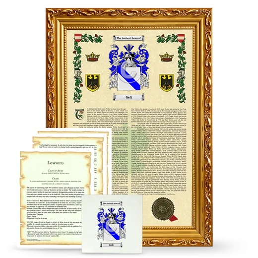 Gelt Framed Armorial, Symbolism and Large Tile - Gold