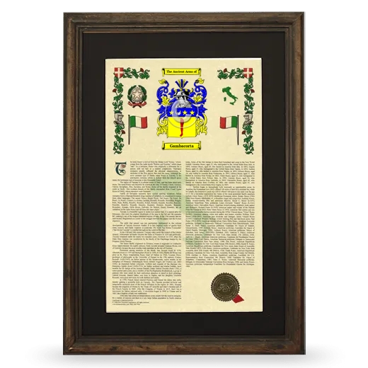 Gambacorta Deluxe Armorial Framed - Brown