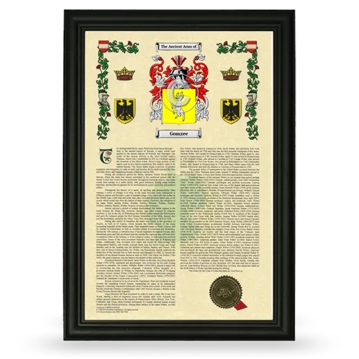 Gomzee Armorial History Framed - Black