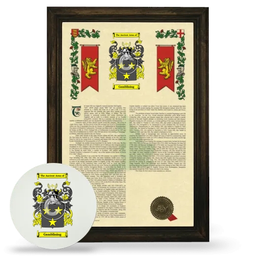 Gamblining Framed Armorial History and Mouse Pad - Brown