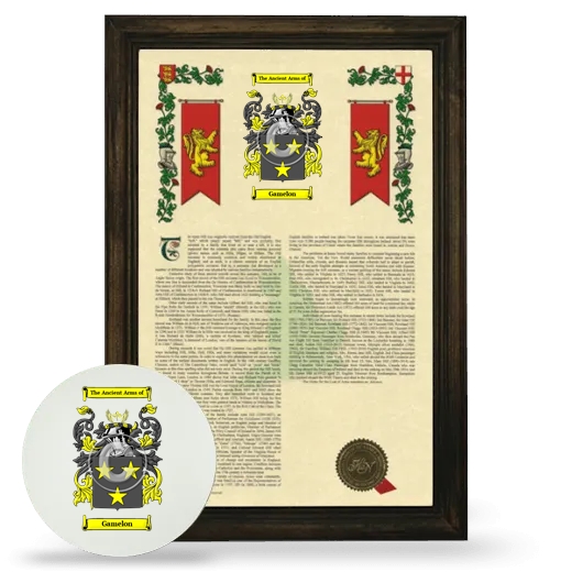 Gamelon Framed Armorial History and Mouse Pad - Brown